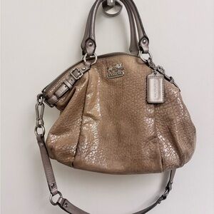 Coach Metallic Tan Leather Hobo Bag